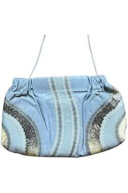 1980s Vintage Carlos Falchi Pastel Leather and Snakeskin Patchwork Purse